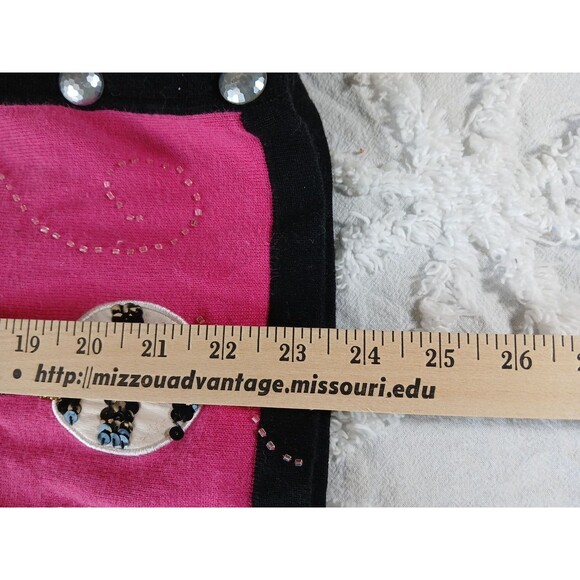 Jack B Quick Ugly Christmas Sweater Pink Black Green Ornaments Embroider... - Picture 11 of 14